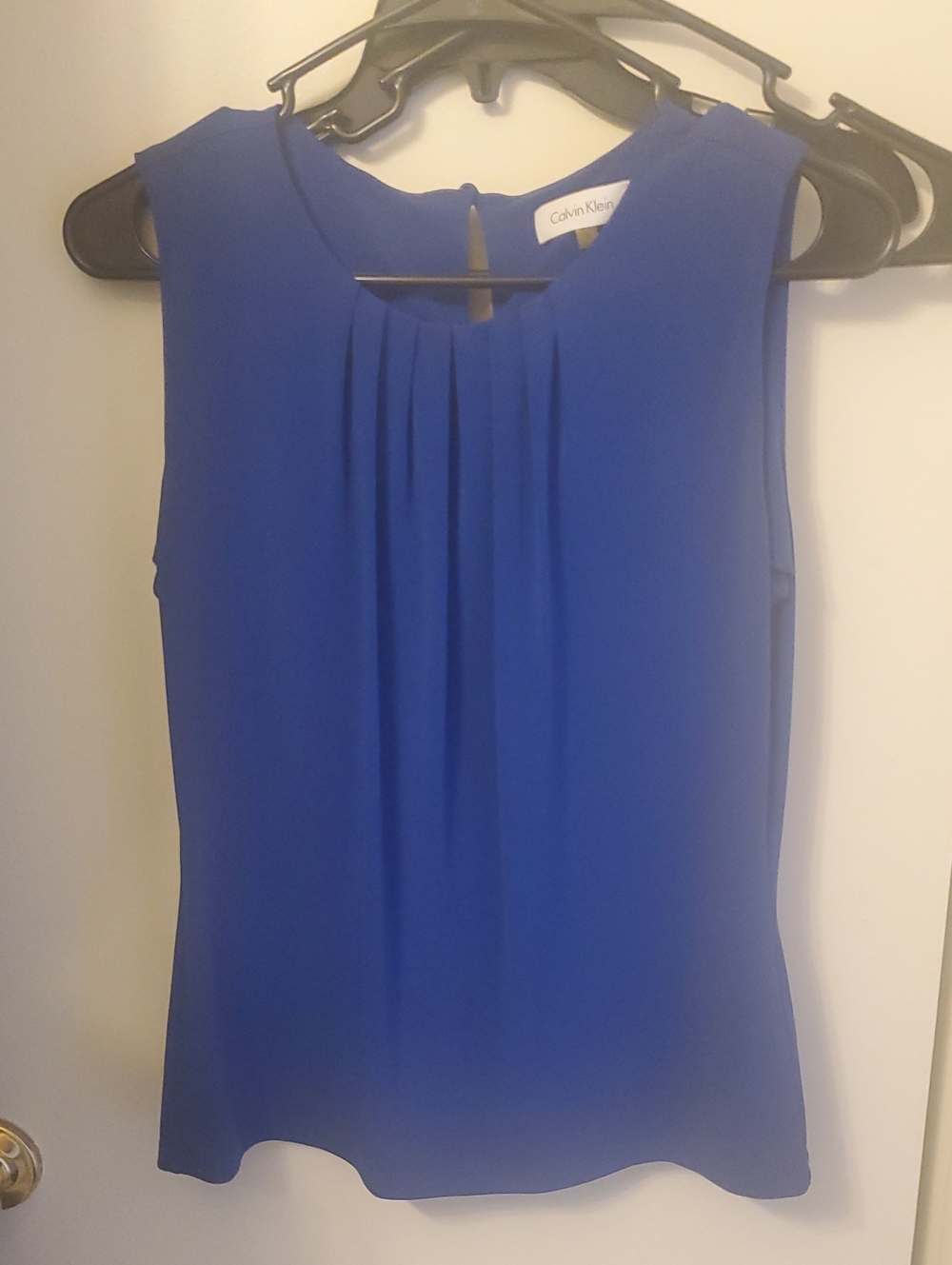 Calvin Klein Royal Blue Sleeveless Pleated Camisole